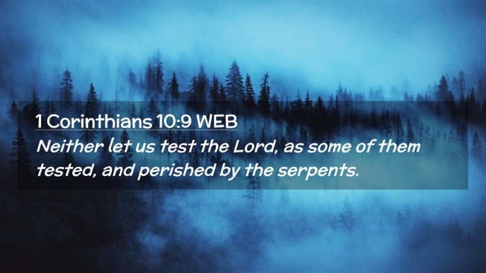 Picture 02 - 1 Corinthians 10:9 WEB Desktop Wallpaper - Neither let us test the Lord, as some of them - Desktop Bible Verse Wallpaper
