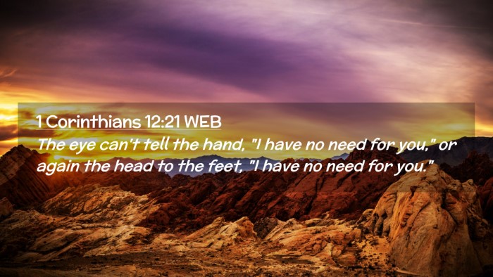 Picture 02 - 1 Corinthians 12:21 WEB Desktop Wallpaper - The eye can't tell the hand, 
