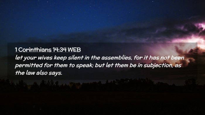 Picture 02 - 1 Corinthians 14:34 WEB Desktop Wallpaper - let your wives keep silent in the assemblies, for - Desktop Bible Verse Wallpaper