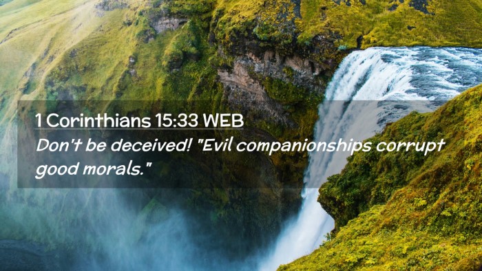 Picture 02 - 1 Corinthians 15:33 WEB Desktop Wallpaper - Don't be deceived! 