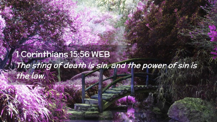 Picture 02 - 1 Corinthians 15:56 WEB Desktop Wallpaper - The sting of death is sin, and the power of sin - Desktop Bible Verse Wallpaper
