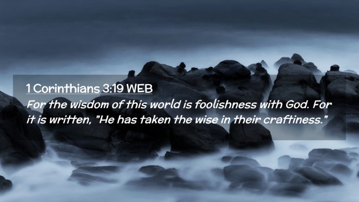 Picture 02 - 1 Corinthians 3:19 WEB Desktop Wallpaper - For the wisdom of this world is foolishness with - Desktop Bible Verse Wallpaper