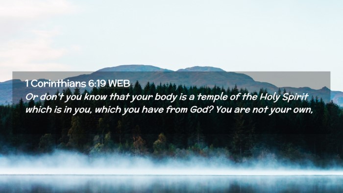 Picture 02 - 1 Corinthians 6:19 WEB Desktop Wallpaper - Or don't you know that your body is a temple of - Desktop Bible Verse Wallpaper
