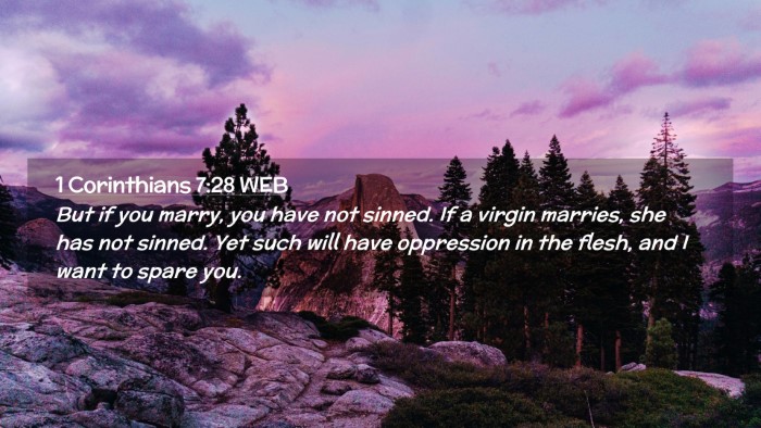Picture 02 - 1 Corinthians 7:28 WEB Desktop Wallpaper - But if you marry, you have not sinned. If a - Desktop Bible Verse Wallpaper