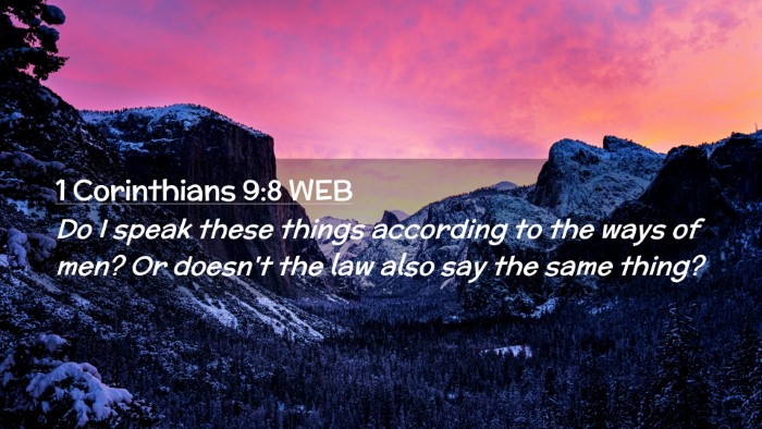 Picture 02 - 1 Corinthians 9:8 WEB Desktop Wallpaper - Do I speak these things according to the ways of - Desktop Bible Verse Wallpaper