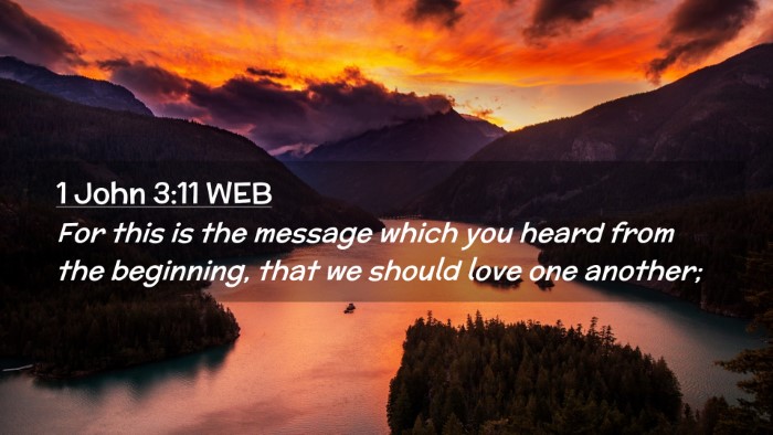 Picture 02 - 1 John 3:11 WEB Desktop Wallpaper - For this is the message which you heard from the - Desktop Bible Verse Wallpaper