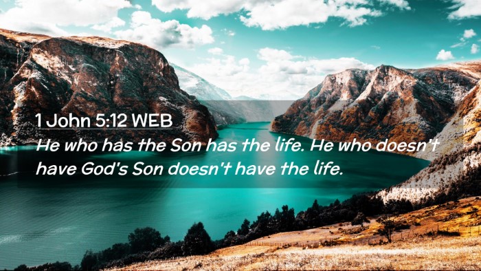 Picture 02 - 1 John 5:12 WEB Desktop Wallpaper - He who has the Son has the life. He who doesn't - Desktop Bible Verse Wallpaper