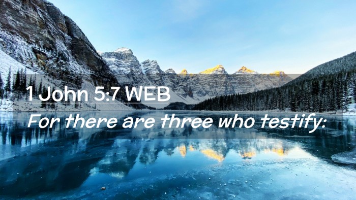 Picture 02 - 1 John 5:7 WEB Desktop Wallpaper - For there are three who - Desktop Bible Verse Wallpaper