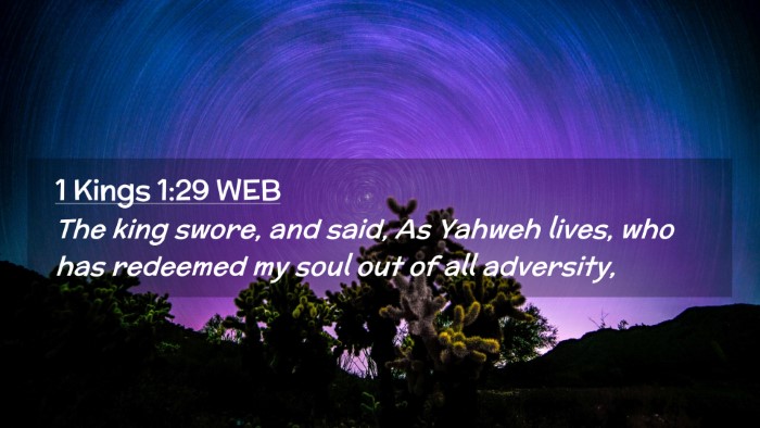 Picture 02 - 1 Kings 1:29 WEB Desktop Wallpaper - The king swore, and said, As Yahweh lives, who - Desktop Bible Verse Wallpaper