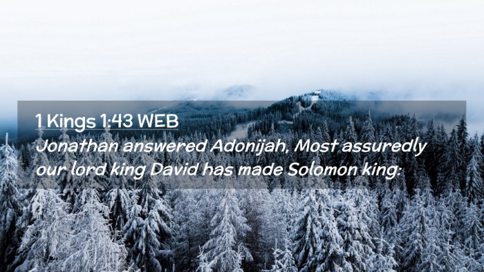 Picture 02 - 1 Kings 1:43 WEB Desktop Wallpaper - Jonathan answered Adonijah, Most assuredly our - Desktop Bible Verse Wallpaper