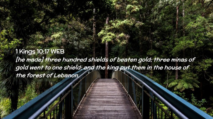 Picture 02 - 1 Kings 10:17 WEB Desktop Wallpaper - [he made] three hundred shields of beaten gold; - Desktop Bible Verse Wallpaper
