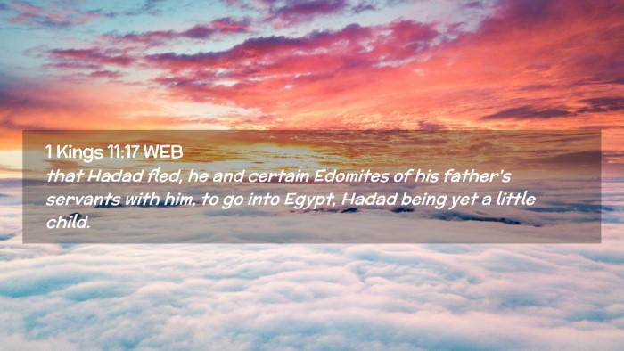 Picture 02 - 1 Kings 11:17 WEB Desktop Wallpaper - that Hadad fled, he and certain Edomites of his - Desktop Bible Verse Wallpaper