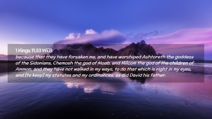 Picture 02 - 1 Kings 11:33 WEB Desktop Wallpaper - because that they have forsaken me, and have - Desktop Bible Verse Wallpaper