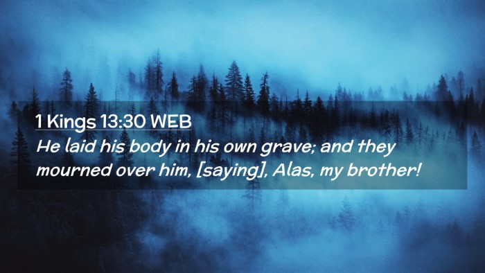 Picture 02 - 1 Kings 13:30 WEB Desktop Wallpaper - He laid his body in his own grave; and they - Desktop Bible Verse Wallpaper
