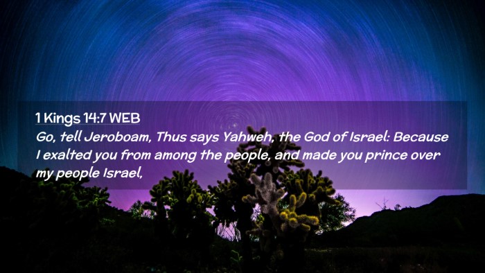 Picture 02 - 1 Kings 14:7 WEB Desktop Wallpaper - Go, tell Jeroboam, Thus says Yahweh, the God of - Desktop Bible Verse Wallpaper