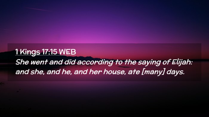 Picture 02 - 1 Kings 17:15 WEB Desktop Wallpaper - She went and did according to the saying of - Desktop Bible Verse Wallpaper