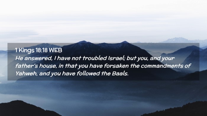 Picture 02 - 1 Kings 18:18 WEB Desktop Wallpaper - He answered, I have not troubled Israel; but you, - Desktop Bible Verse Wallpaper