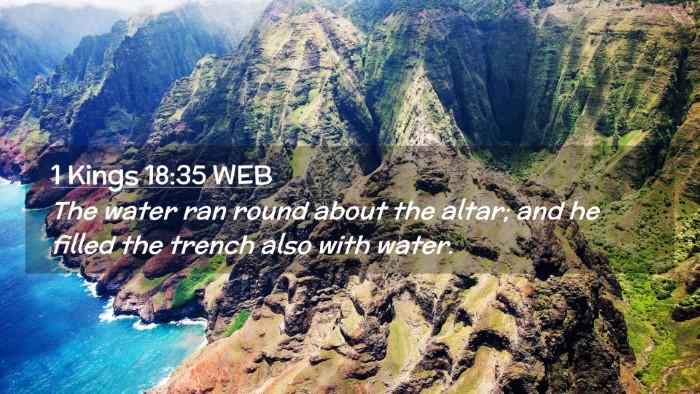 Picture 02 - 1 Kings 18:35 WEB Desktop Wallpaper - The water ran round about the altar; and he - Desktop Bible Verse Wallpaper