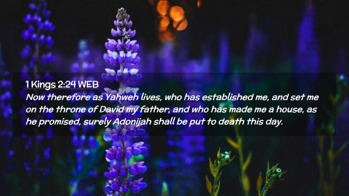 Picture 02 - 1 Kings 2:24 WEB Desktop Wallpaper - Now therefore as Yahweh lives, who has - Desktop Bible Verse Wallpaper