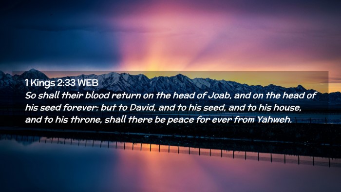 Picture 02 - 1 Kings 2:33 WEB Desktop Wallpaper - So shall their blood return on the head of Joab, - Desktop Bible Verse Wallpaper