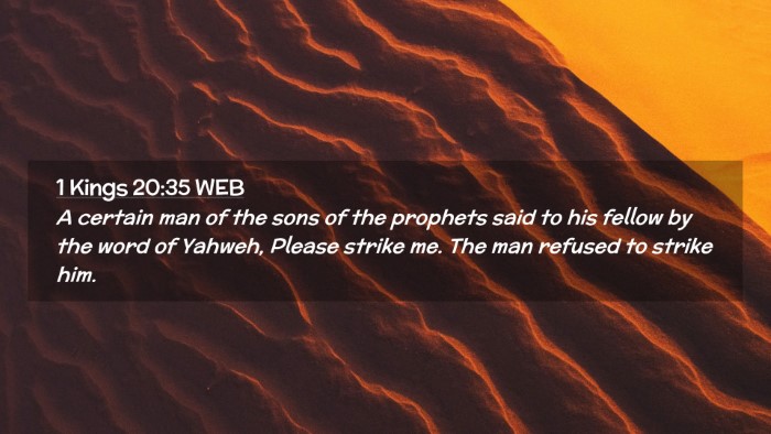 Picture 02 - 1 Kings 20:35 WEB Desktop Wallpaper - A certain man of the sons of the prophets said to - Desktop Bible Verse Wallpaper
