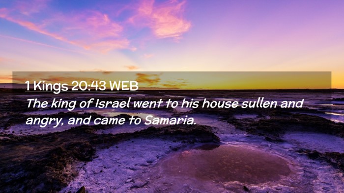 Picture 02 - 1 Kings 20:43 WEB Desktop Wallpaper - The king of Israel went to his house sullen and - Desktop Bible Verse Wallpaper