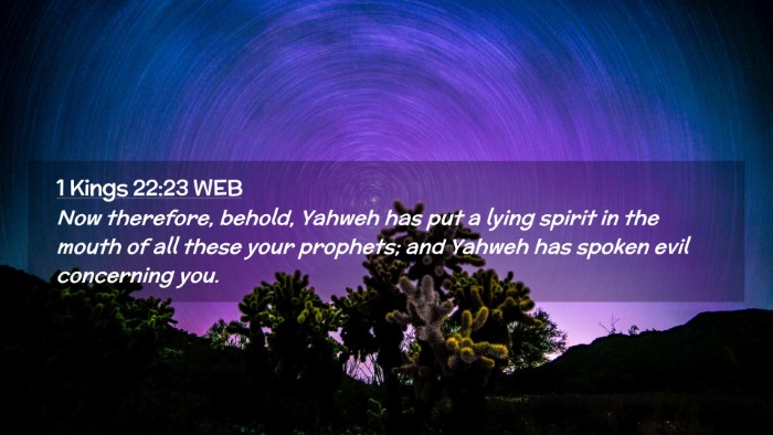 Picture 02 - 1 Kings 22:23 WEB Desktop Wallpaper - Now therefore, behold, Yahweh has put a lying - Desktop Bible Verse Wallpaper