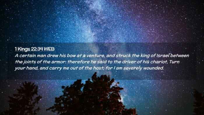 Picture 02 - 1 Kings 22:34 WEB Desktop Wallpaper - A certain man drew his bow at a venture, and - Desktop Bible Verse Wallpaper