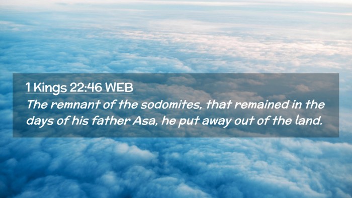 Picture 02 - 1 Kings 22:46 WEB Desktop Wallpaper - The remnant of the sodomites, that remained in - Desktop Bible Verse Wallpaper