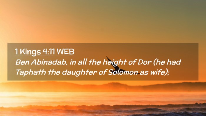 Picture 02 - 1 Kings 4:11 WEB Desktop Wallpaper - Ben Abinadab, in all the height of Dor (he had - Desktop Bible Verse Wallpaper