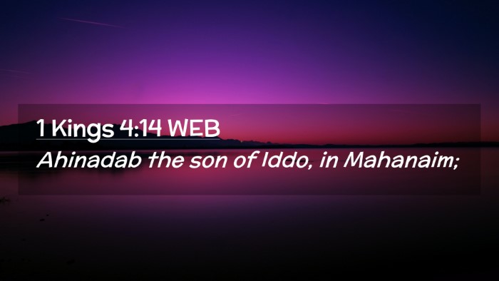 Picture 02 - 1 Kings 4:14 WEB Desktop Wallpaper - Ahinadab the son of Iddo, in - Desktop Bible Verse Wallpaper