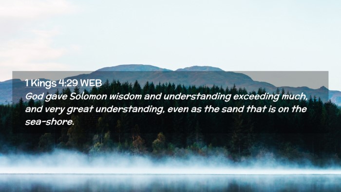Picture 02 - 1 Kings 4:29 WEB Desktop Wallpaper - God gave Solomon wisdom and understanding - Desktop Bible Verse Wallpaper