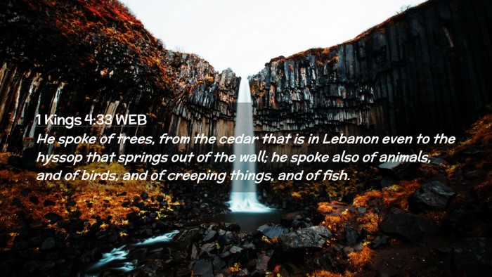 Picture 02 - 1 Kings 4:33 WEB Desktop Wallpaper - He spoke of trees, from the cedar that is in - Desktop Bible Verse Wallpaper