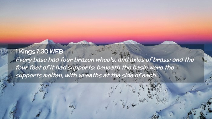 Picture 02 - 1 Kings 7:30 WEB Desktop Wallpaper - Every base had four brazen wheels, and axles of - Desktop Bible Verse Wallpaper