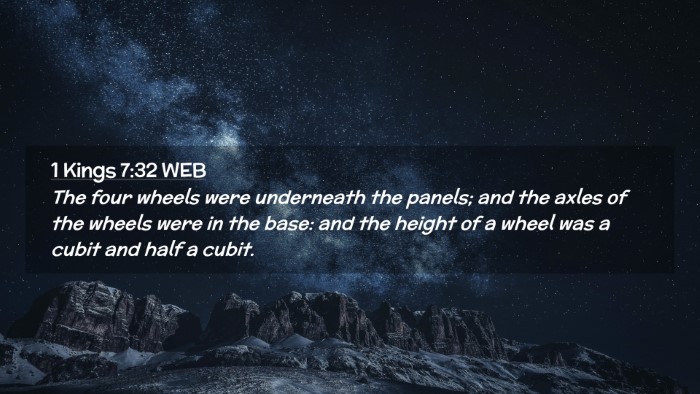 Picture 02 - 1 Kings 7:32 WEB Desktop Wallpaper - The four wheels were underneath the panels; and - Desktop Bible Verse Wallpaper