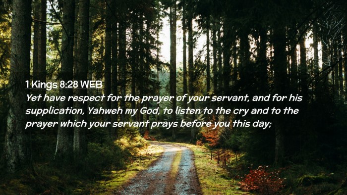 Picture 02 - 1 Kings 8:28 WEB Desktop Wallpaper - Yet have respect for the prayer of your servant, - Desktop Bible Verse Wallpaper