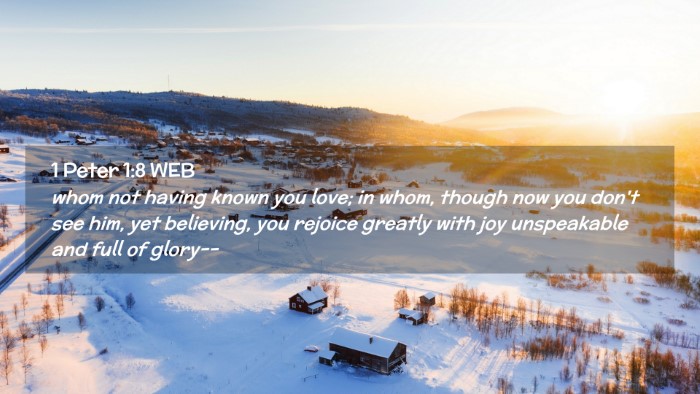 Picture 02 - 1 Peter 1:8 WEB Desktop Wallpaper - whom not having known you love; in whom, though - Desktop Bible Verse Wallpaper