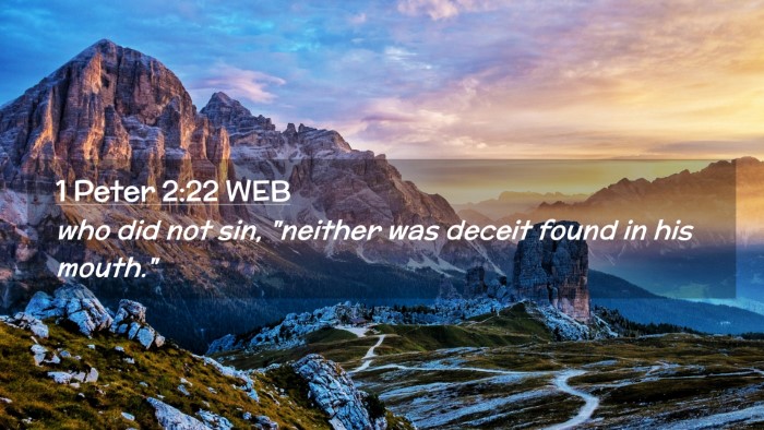Picture 02 - 1 Peter 2:22 WEB Desktop Wallpaper - who did not sin, 