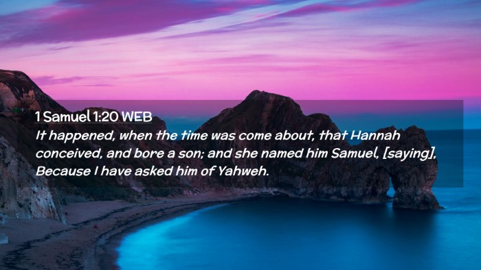 Picture 02 - 1 Samuel 1:20 WEB Desktop Wallpaper - It happened, when the time was come about, that - Desktop Bible Verse Wallpaper