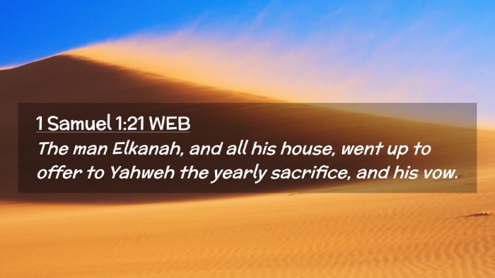 Picture 02 - 1 Samuel 1:21 WEB Desktop Wallpaper - The man Elkanah, and all his house, went up to - Desktop Bible Verse Wallpaper