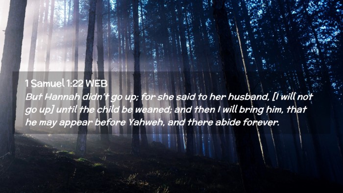 Picture 02 - 1 Samuel 1:22 WEB Desktop Wallpaper - But Hannah didn't go up; for she said to her - Desktop Bible Verse Wallpaper