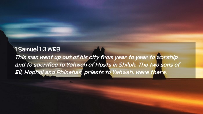 Picture 02 - 1 Samuel 1:3 WEB Desktop Wallpaper - This man went up out of his city from year to - Desktop Bible Verse Wallpaper