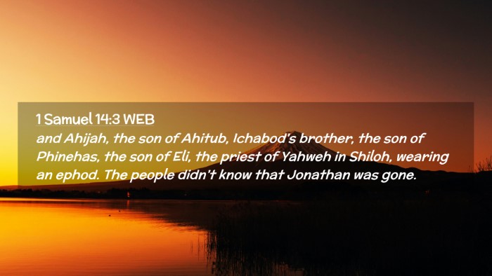 Picture 02 - 1 Samuel 14:3 WEB Desktop Wallpaper - and Ahijah, the son of Ahitub, Ichabod's brother, - Desktop Bible Verse Wallpaper
