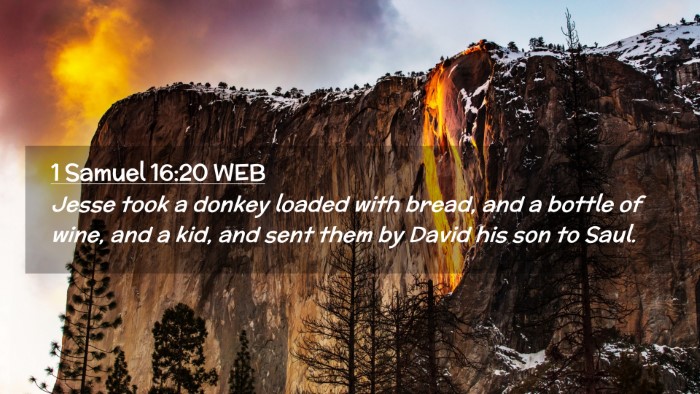 Picture 02 - 1 Samuel 16:20 WEB Desktop Wallpaper - Jesse took a donkey loaded with bread, and a - Desktop Bible Verse Wallpaper