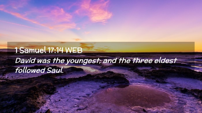 Picture 02 - 1 Samuel 17:14 WEB Desktop Wallpaper - David was the youngest; and the three eldest - Desktop Bible Verse Wallpaper