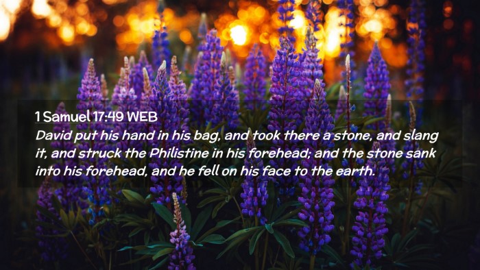 Picture 02 - 1 Samuel 17:49 WEB Desktop Wallpaper - David put his hand in his bag, and took there a - Desktop Bible Verse Wallpaper