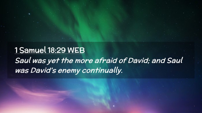 Picture 02 - 1 Samuel 18:29 WEB Desktop Wallpaper - Saul was yet the more afraid of David; and Saul - Desktop Bible Verse Wallpaper