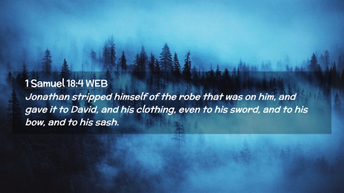 Picture 02 - 1 Samuel 18:4 WEB Desktop Wallpaper - Jonathan stripped himself of the robe that was on - Desktop Bible Verse Wallpaper