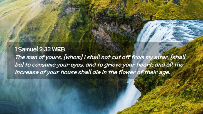Picture 02 - 1 Samuel 2:33 WEB Desktop Wallpaper - The man of yours, [whom] I shall not cut off from - Desktop Bible Verse Wallpaper