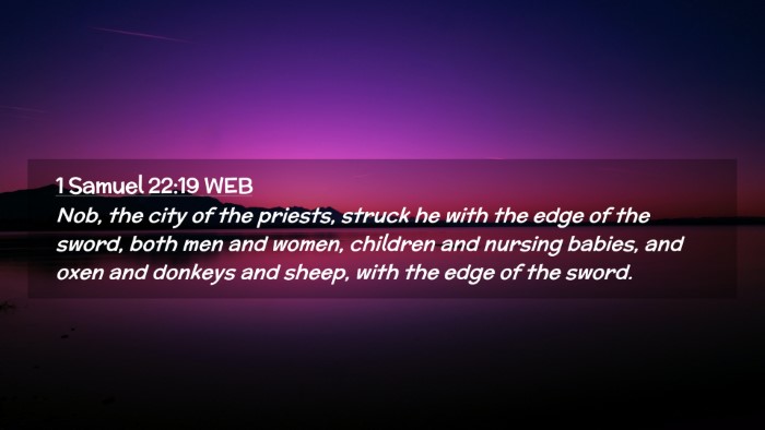 Picture 02 - 1 Samuel 22:19 WEB Desktop Wallpaper - Nob, the city of the priests, struck he with the - Desktop Bible Verse Wallpaper
